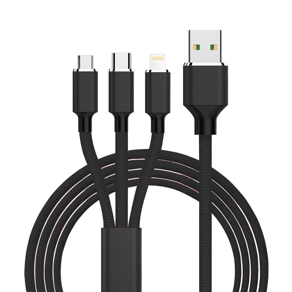 Кабель USB XOKO SC 330 Lightning Micro USB Type C 1,20 м 3в1 Black