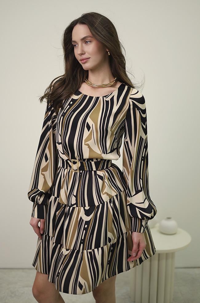 Платье Lipar 3496/4 с воланами принт р. 44 Капучино (16887374)