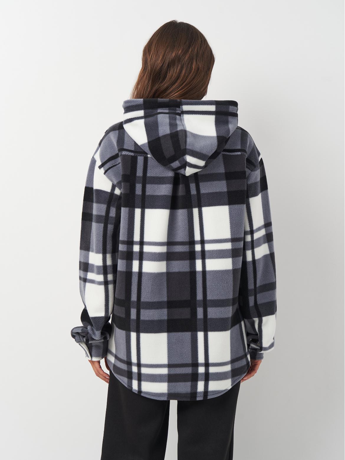 Рубашка женская Рони оверсайз утепленная р. 50 Черный (2288072874) - фото 3