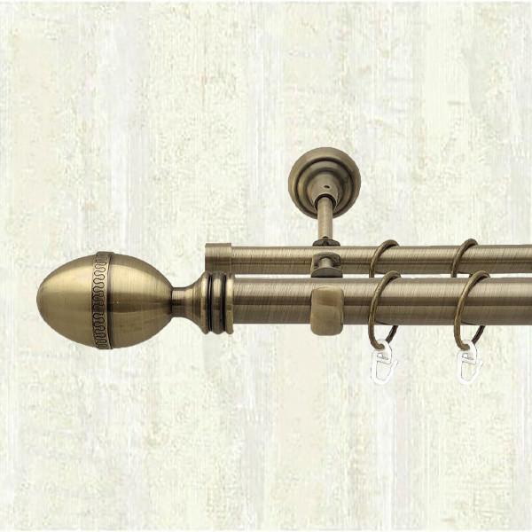 Карниз металевий Orvit Фарже двохрядний 25/16 мм 240 см Антик (11509679)