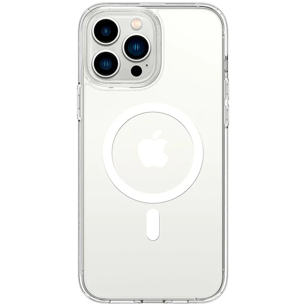 Прозрачный чехол накладка Spigen Ultra Hybrid Case with MagSafe for iPhone 13 Pro Max, White (ACS03210)