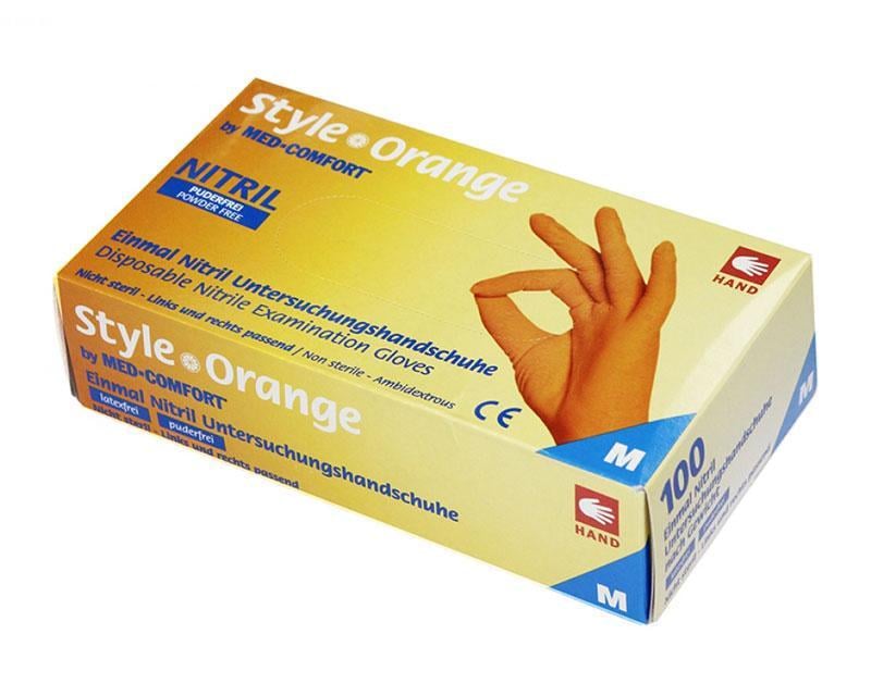 Перчатки Ampri Style нитриловые неопудренные 100 шт. M Orange - фото 1 Перчатки Ampri Style нитриловые неопудренные 100 шт. M Orange - фото 1