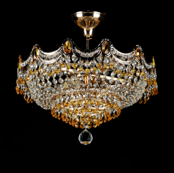 Хрустальная люстра L8391/420/6 FGD/WT/YE Белый/Золото/Желтый (AN000242)