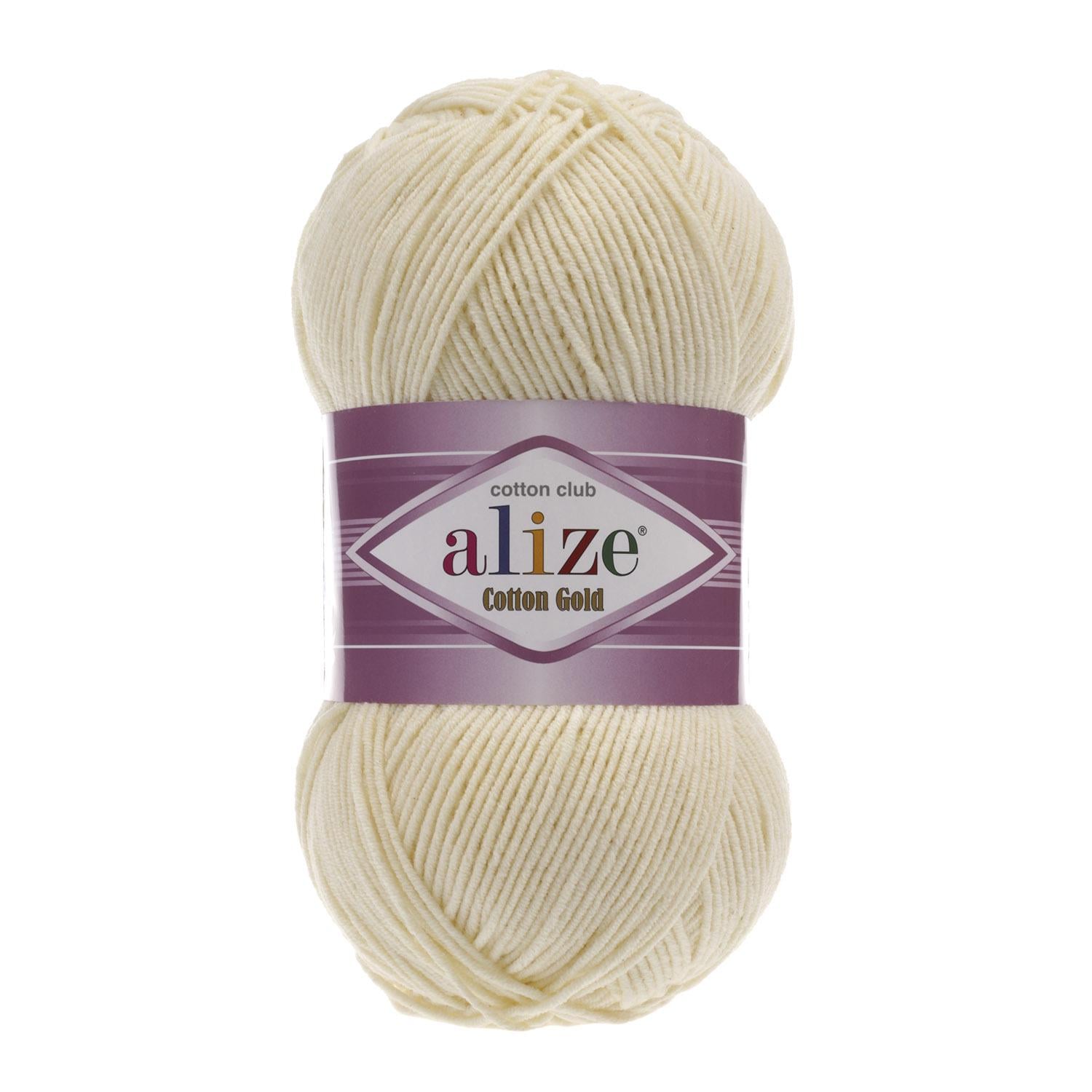 Пряжа Alize Cotton Gold 01 Молочный (6389)