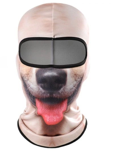 Балаклава 3D Звіромаска Світла собака з язиком 13 з флісом тепла One Size (623528334)