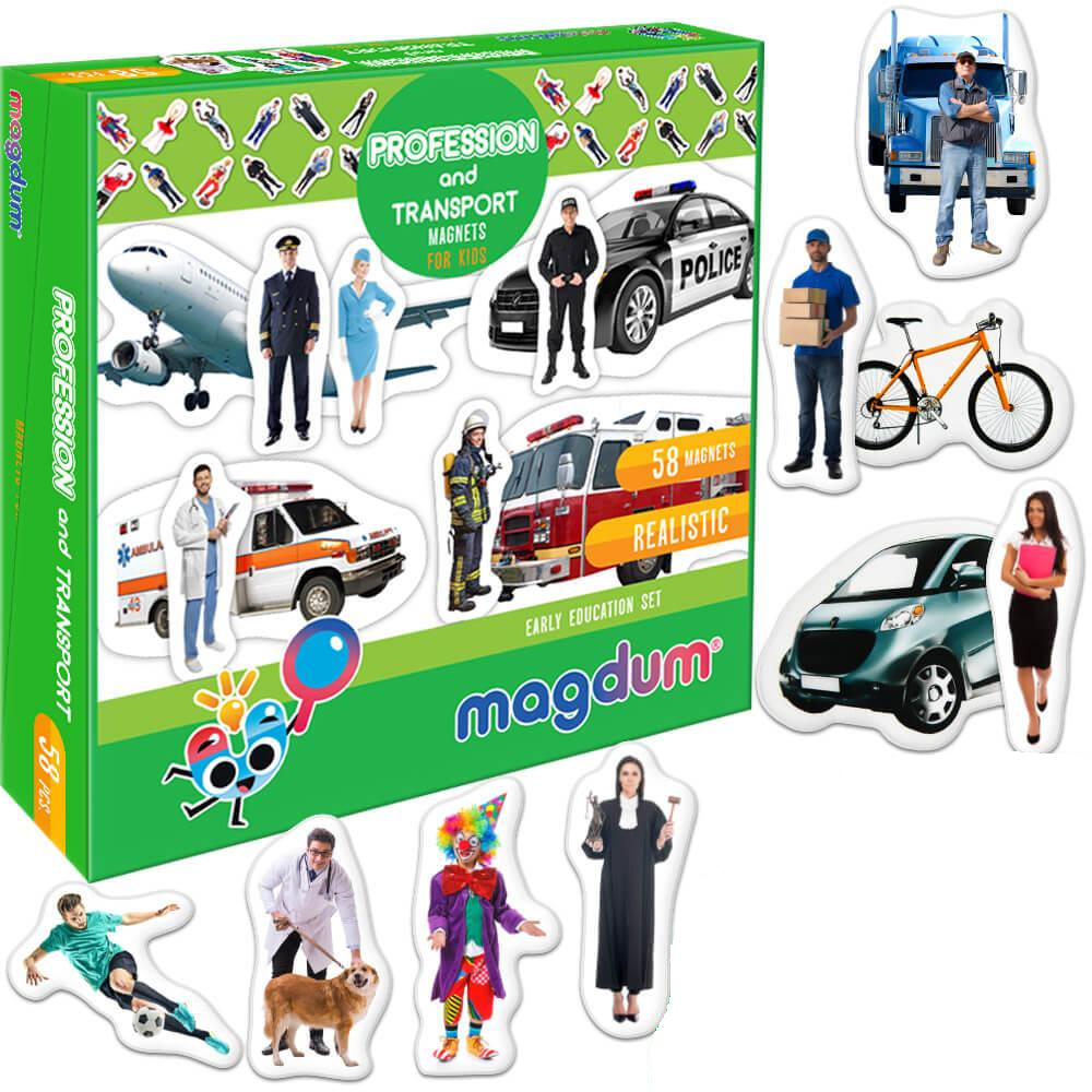 Набір магнітів Magdum Професії та транспорт 50 шт. (ML4031-31 EN)