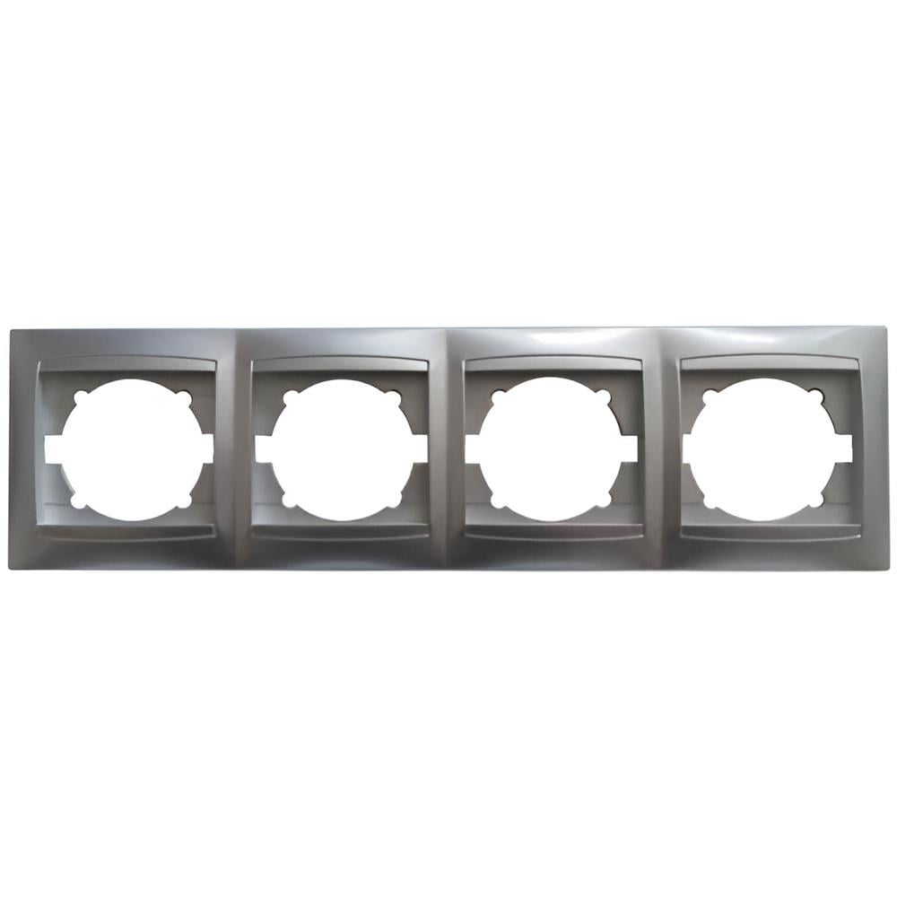 Рамка 4-постовая Lemanso Сакура горизонтальная Серебряный (LMR1313)