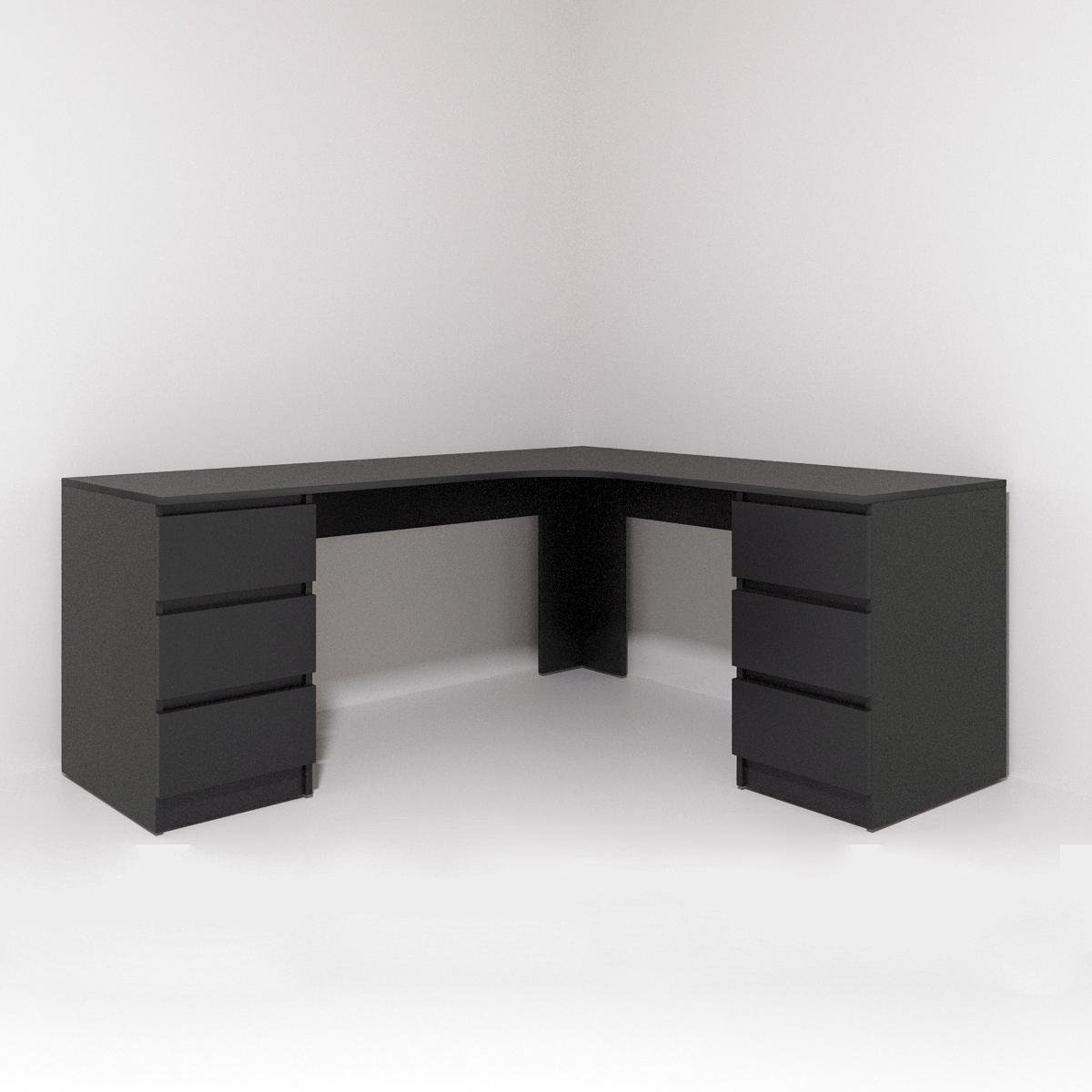 Письменный угловой стол Mebellini Леон 1400/1400х750х600 мм Черный (арт.SKEP1000-124) - фото 4 Письменный угловой стол Mebellini Леон 1400/1400х750х600 мм Черный (арт.SKEP1000-124) - фото 4