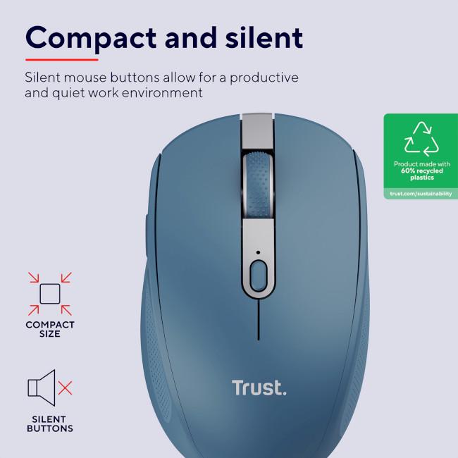 Компьютерная мышь Trust Ozaa Compact Multi-Device Wireless Синий (24934) - фото 7