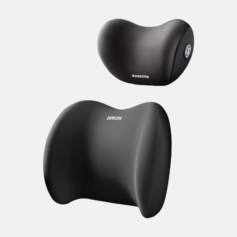 Комплект подушек ортопедических в автомобиль 2в1 с эффектом памяти для поддержки шеи и спины Black (28547002)