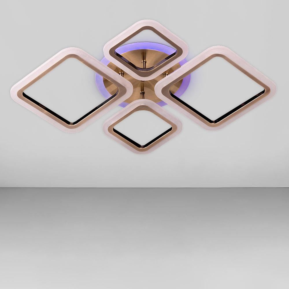 Люстра потолочная Led Light House SL-18183/2+2 AB/RGB Dimmer 3000-6000 H130/L700/W510 96W Бронзовый