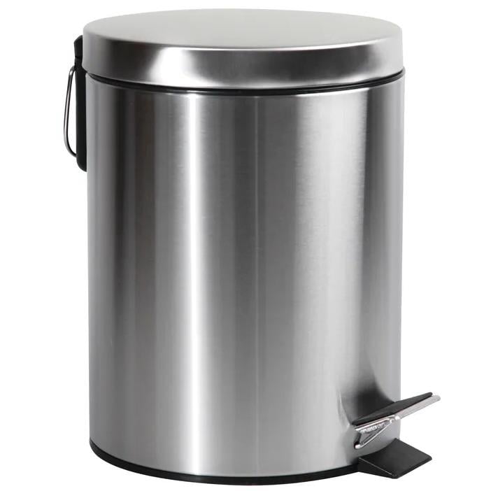 Відро для сміття Zerix Solo-TC0107 ZX5899 з кришкою та педаллю 7л Сатин (270599)