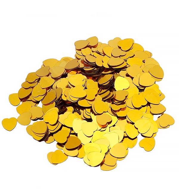 Конфетти метафан Сердце 50 г 25 мм Золотой (51988)