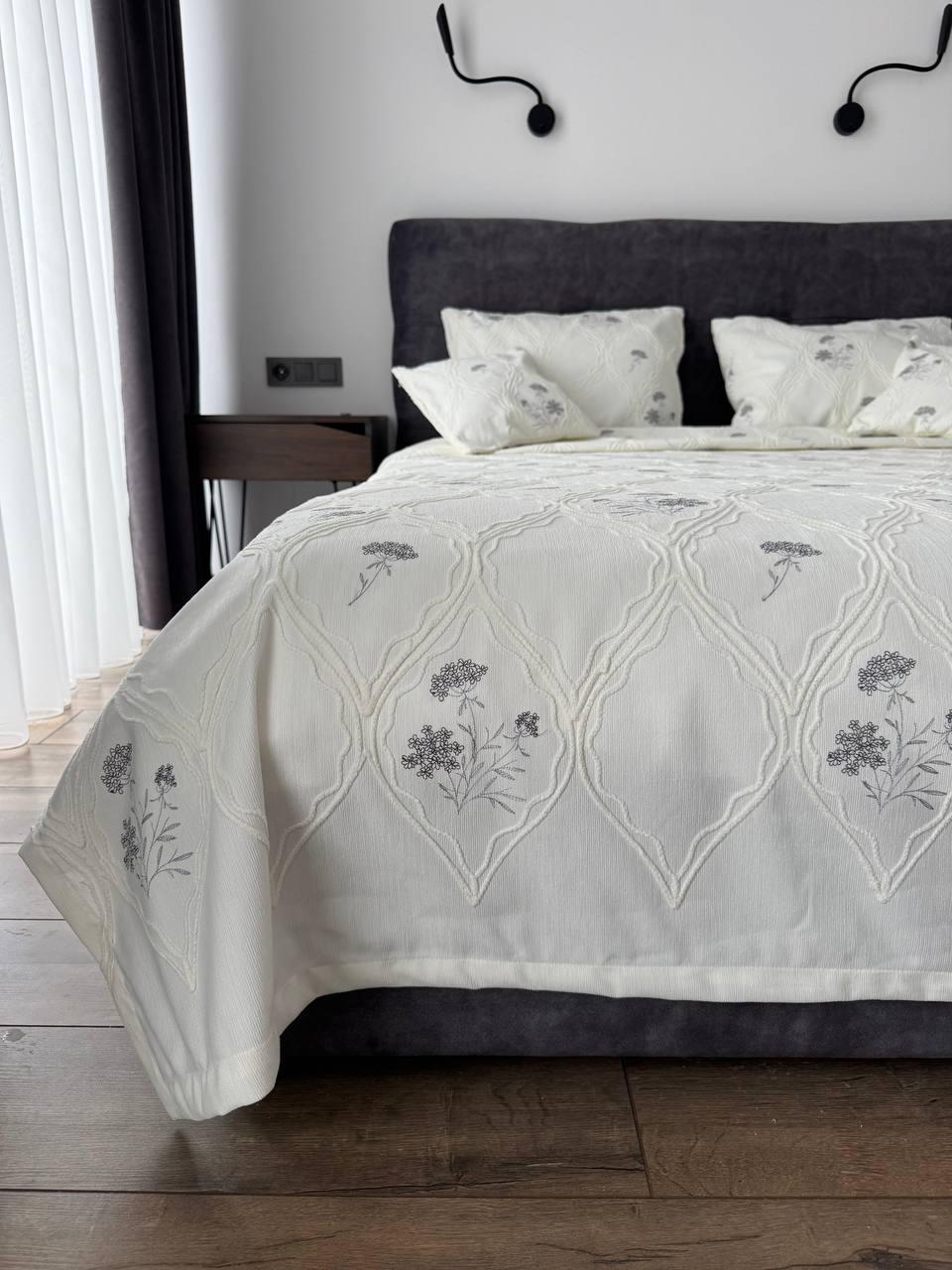 Покрывало Барокко №5 хлопок 140х250 см Молочный (55677-5-140x250cm)