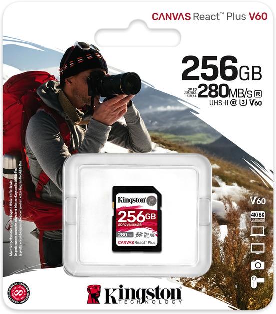 Карта памяти Kingston Canvas React Plus SDXC U3 V60 SDR2V6 256 GB Black - фото 3