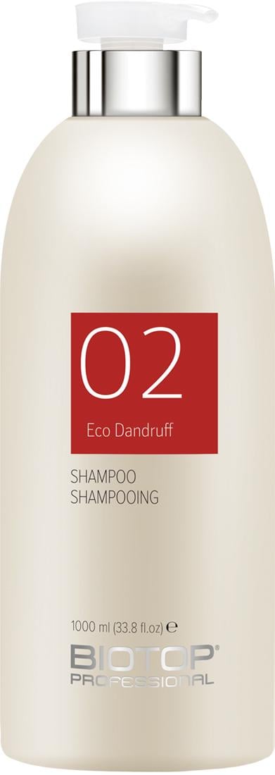 Шампунь против перхоти BIOTOP 02 экологический Dandruff натуральный уход и очищение кожи головы 1000 мл (46012)
