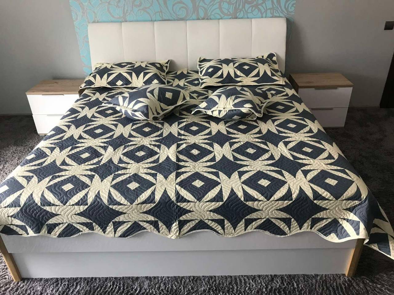 Покривало євро 220х240 см з наволочками 2 шт. 50x70 см/2 шт. 50x50 см Чорний (П4К-Al-pokr4-007)