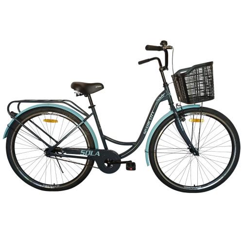 Велосипед Spark CITY SOLA колеса 28" стальная рама 18" с корзиной Графитовый (000240036)