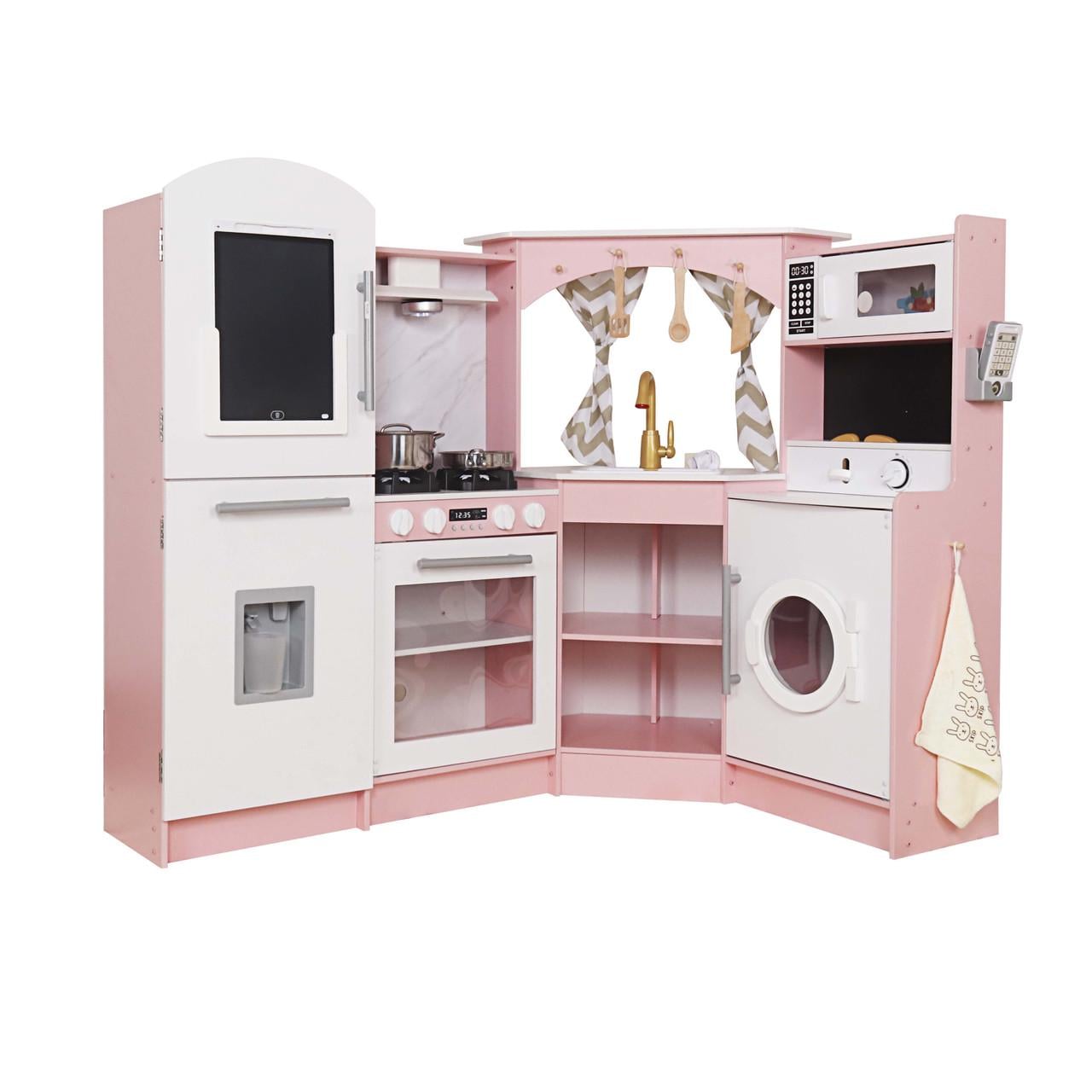 Детская кухня угловая игровая AVKO Пальма деревянная звуковые и световые эффекты Pink (40011933)