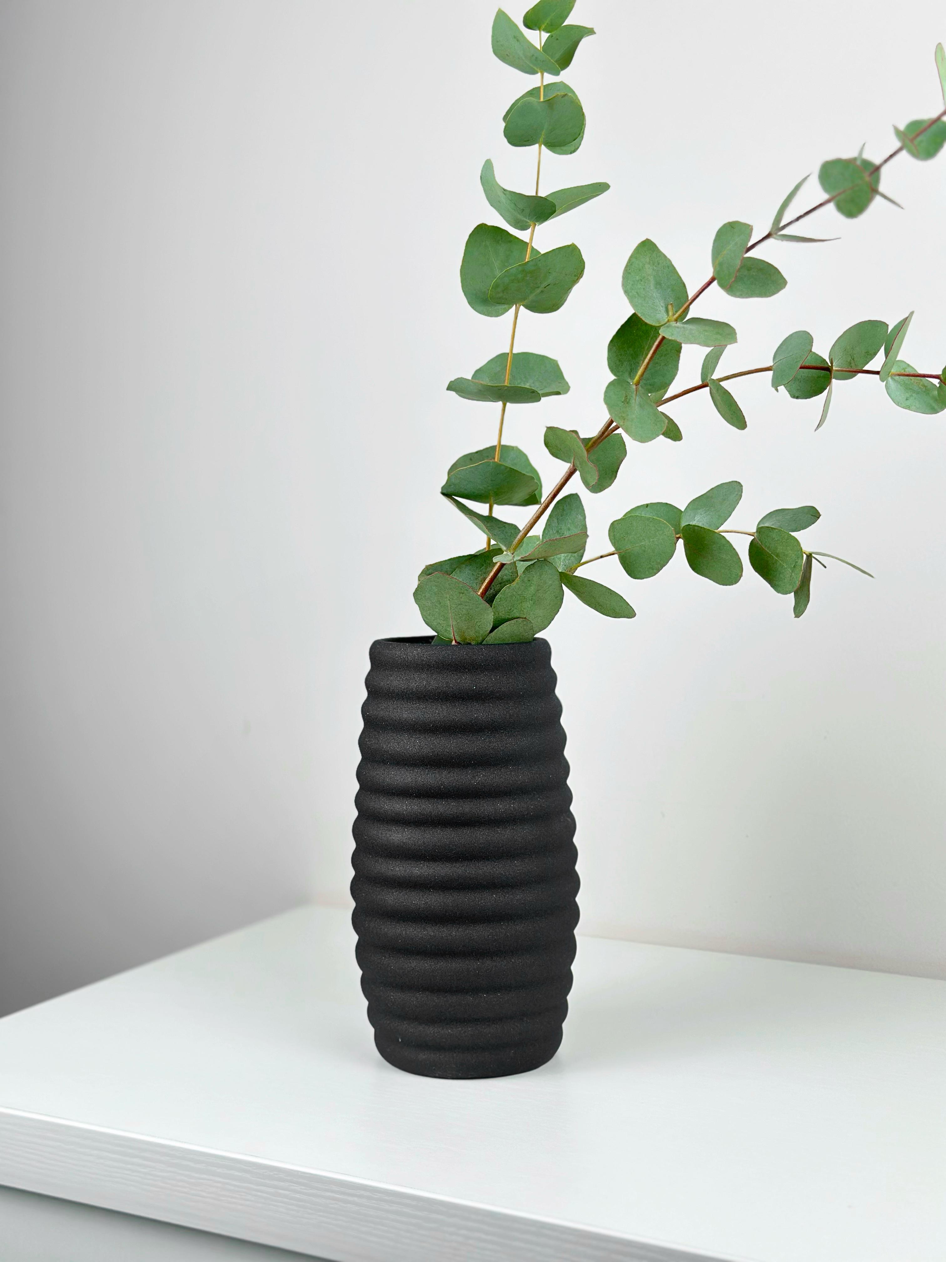 Ваза для цветов и декора глиняная керамическая Улей 20 см Черный (4001-6)