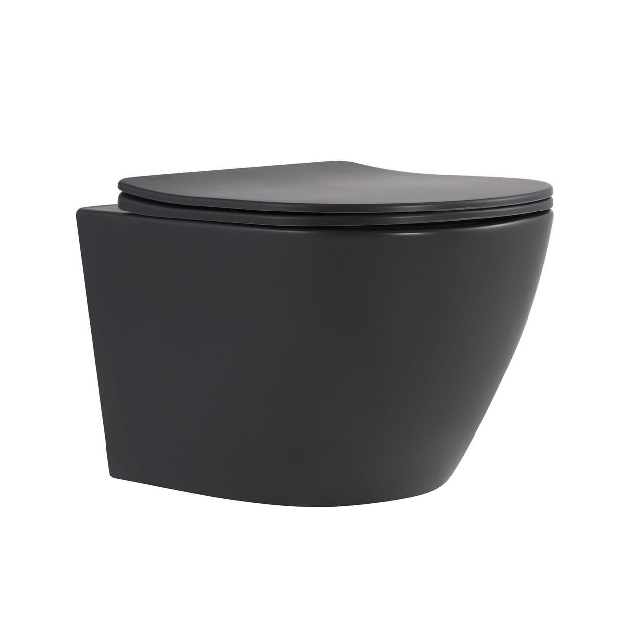 Унітаз підвісний Qtap Robin Ultra Quiet 520х365х340 мм з сидінням Slim Duroplast/Soft-close/Quick Release Anthracite