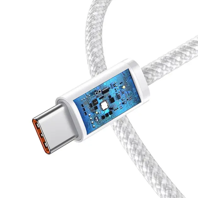 Кабель BASEUS Dynamic Series Fast Charging Data Cable Type-C to Type-C CALD000302 100W 2 м White - фото 4