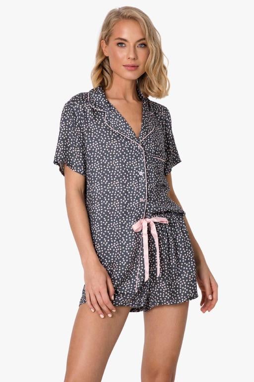 Женская пижама с шортами Aruelle XS Серый/Розовый (Taisha-short)