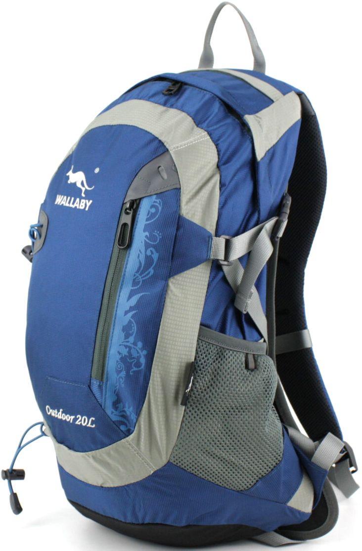Велорюкзак Wallaby з каркасною спинкою та сіткою поліестер 20 л 24х44х13 см Синій (3152618126)