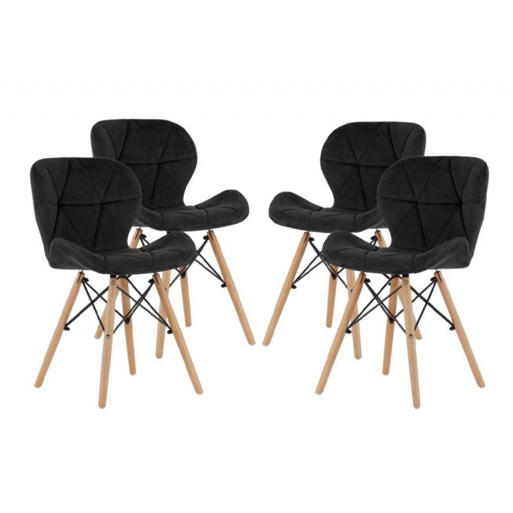 Кресло Bonro B-531 велюр 4 шт. Черный (4240066812)