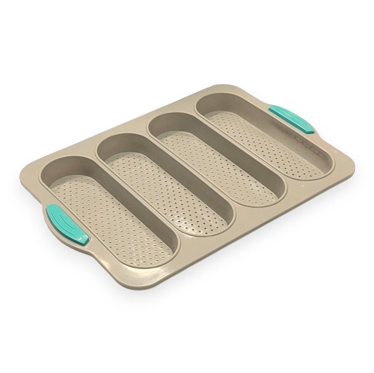 Форма для выпекания багетов LuxShine G123 Mini Baguette 4в1 перфорированная силиконовая Бежевый (205292-беж) Форма для выпекания багетов LuxShine G123 Mini Baguette 4в1 перфорированная силиконовая Бежевый (205292-беж)