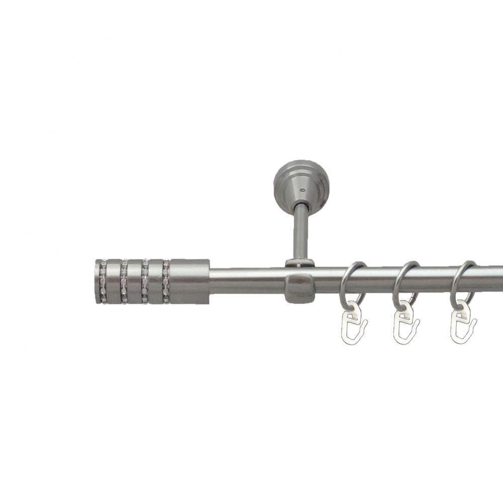 Карниз для штор Orvit Барамелла однорядный гладкий 240 см Нержавеющая сталь (5503006)