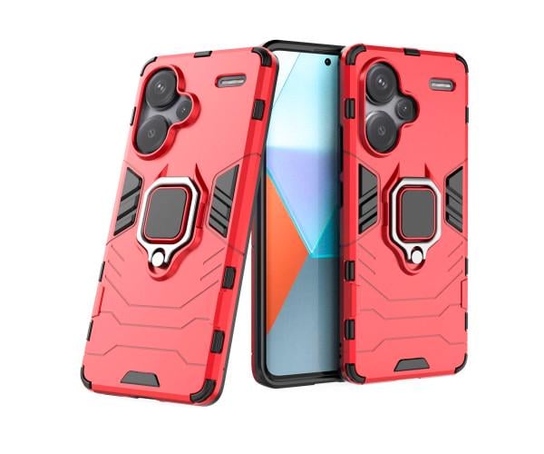 Чехол накладка Ricco Black Panther Armor для Xiaomi Redmi Note 13 Pro Plus Красный