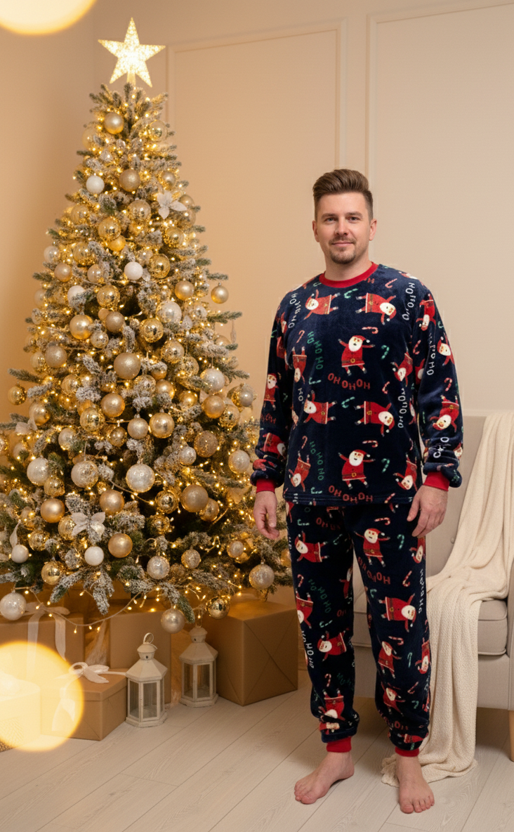 Пижама мужская теплая COSY Santa XL Синий (VEL060)