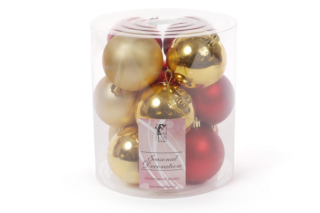 Шар новогодний BonaDi D-8 см 12 шт. (147-587)