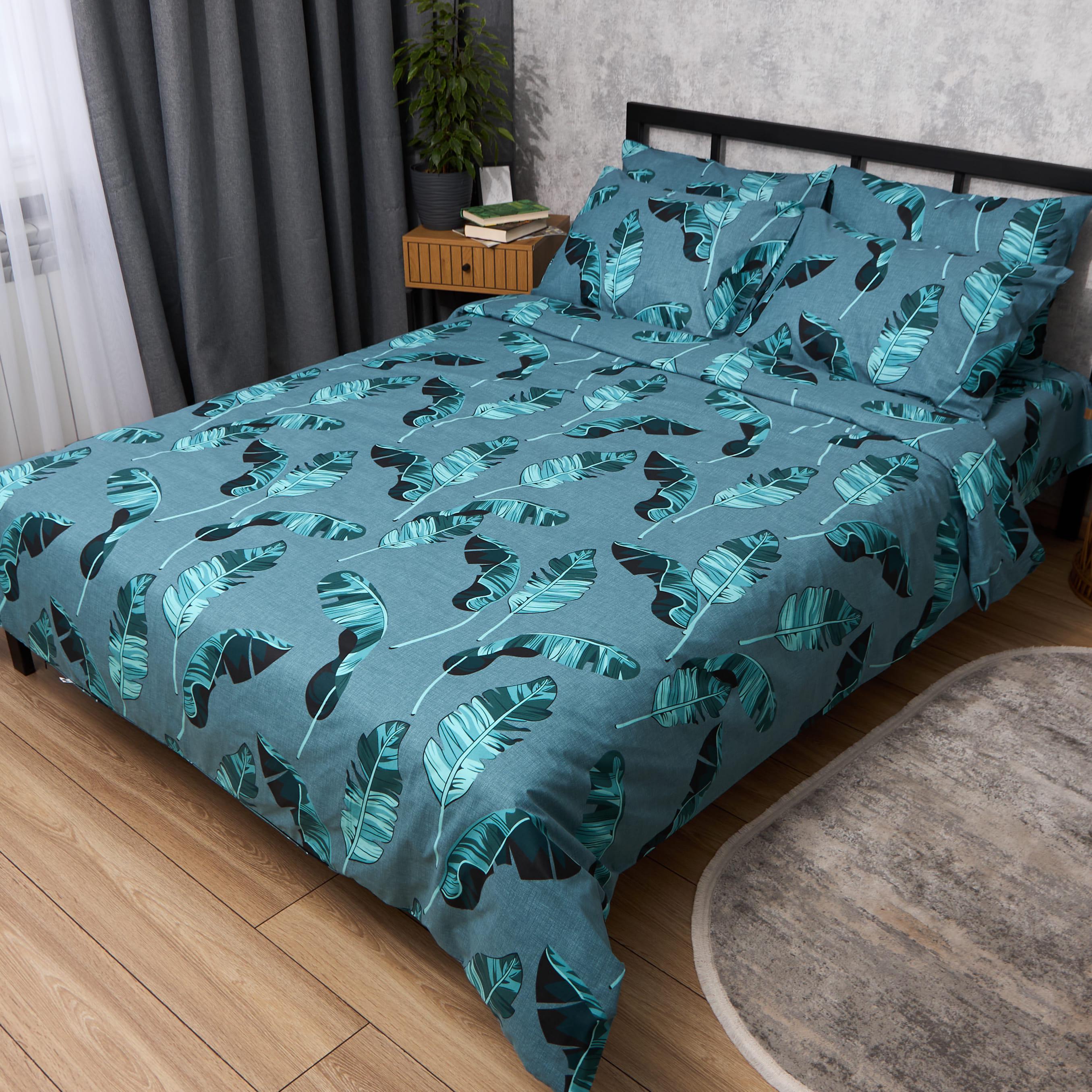Комплект постельного белья Moon&Star Бязь Gold Люкс Ocean Palms двуспальный 175х210 см наволочки 2 шт. 70х70 см (MS-820014707)