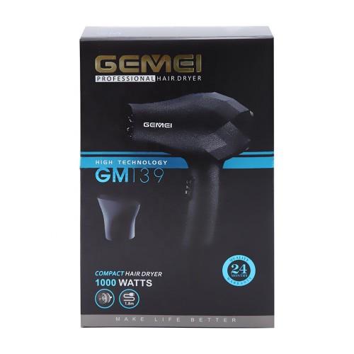 Фен для сушки волос GEMEI GM-139 дорожный 1000W Black (GM 139) - фото 4 Фен для сушки волос GEMEI GM-139 дорожный 1000W Black (GM 139) - фото 4