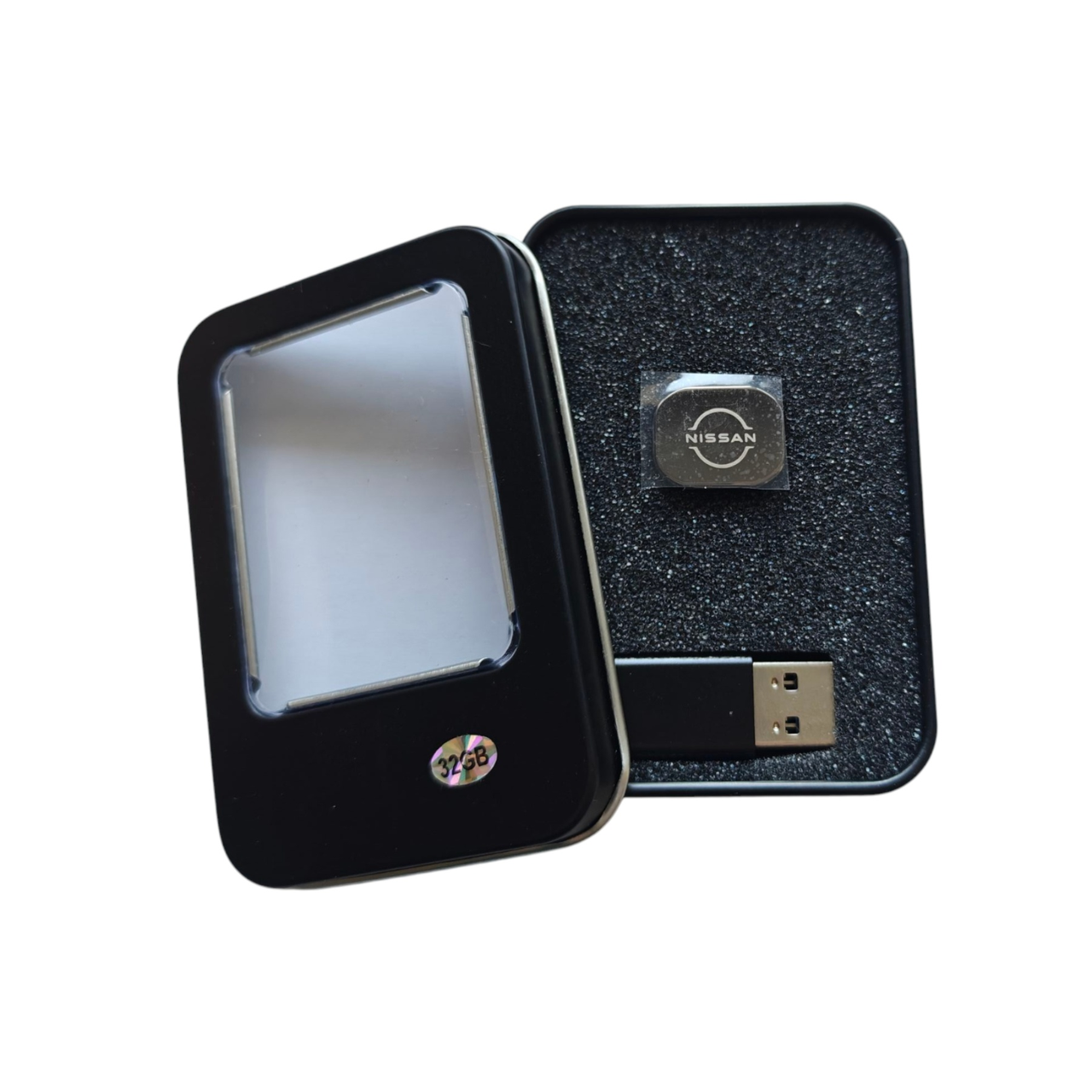 Флеш-пам'ять USB з логотипом авто Nissan 32 ГБ Type-C з перехідником USB (2555556311)