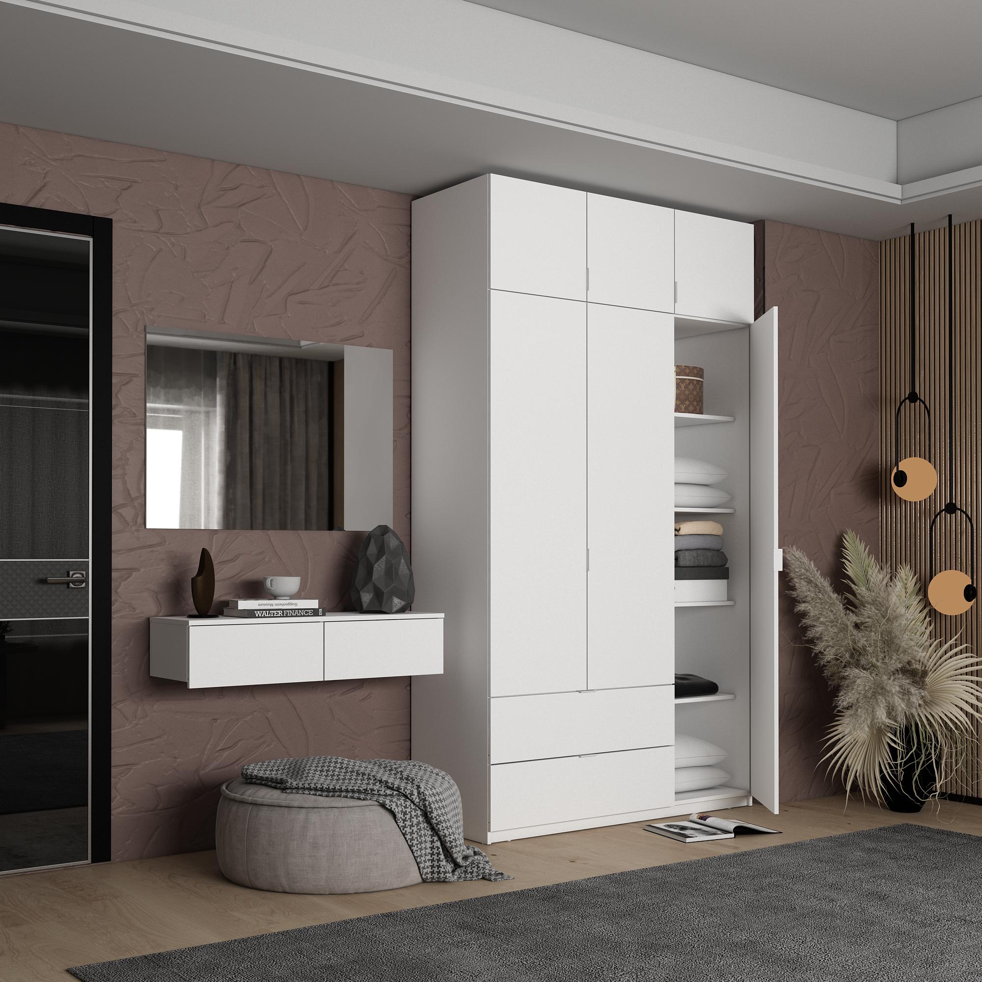 Тумба и зеркало Doros Левия 100х32х100 см Белый (42005235) - фото 6