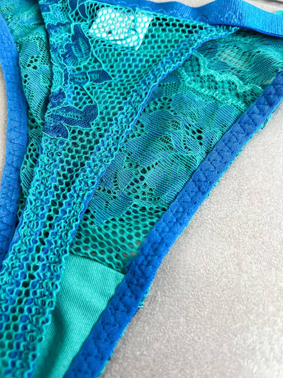 Комплект нижнего белья кружевной M Бирюзовый (DO2219) - фото 8 Комплект нижнего белья кружевной M Бирюзовый (DO2219) - фото 8