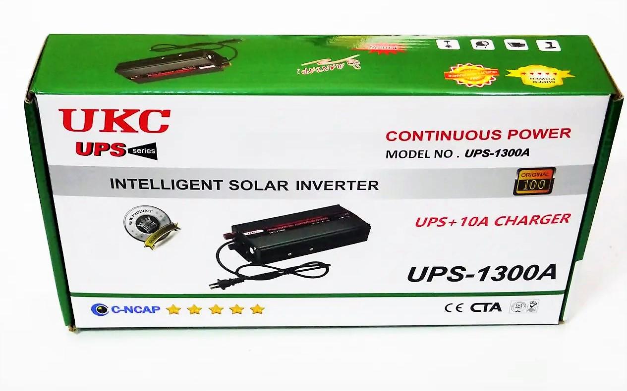 Инвертор автомобильный UKC 12 V-220 V 1300W с зарядкой аккумулятора Черный (15004229) - фото 6