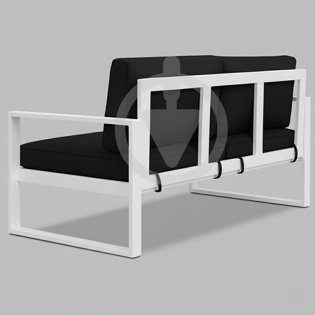 Диван металевий AVVS tech Бостон вуличний лофт з підлокітниками рогожка 160 см Чорний/Білий (30067120) - фото 3 Диван металевий AVVS tech Бостон вуличний лофт з підлокітниками рогожка 160 см Чорний/Білий (30067120) - фото 3