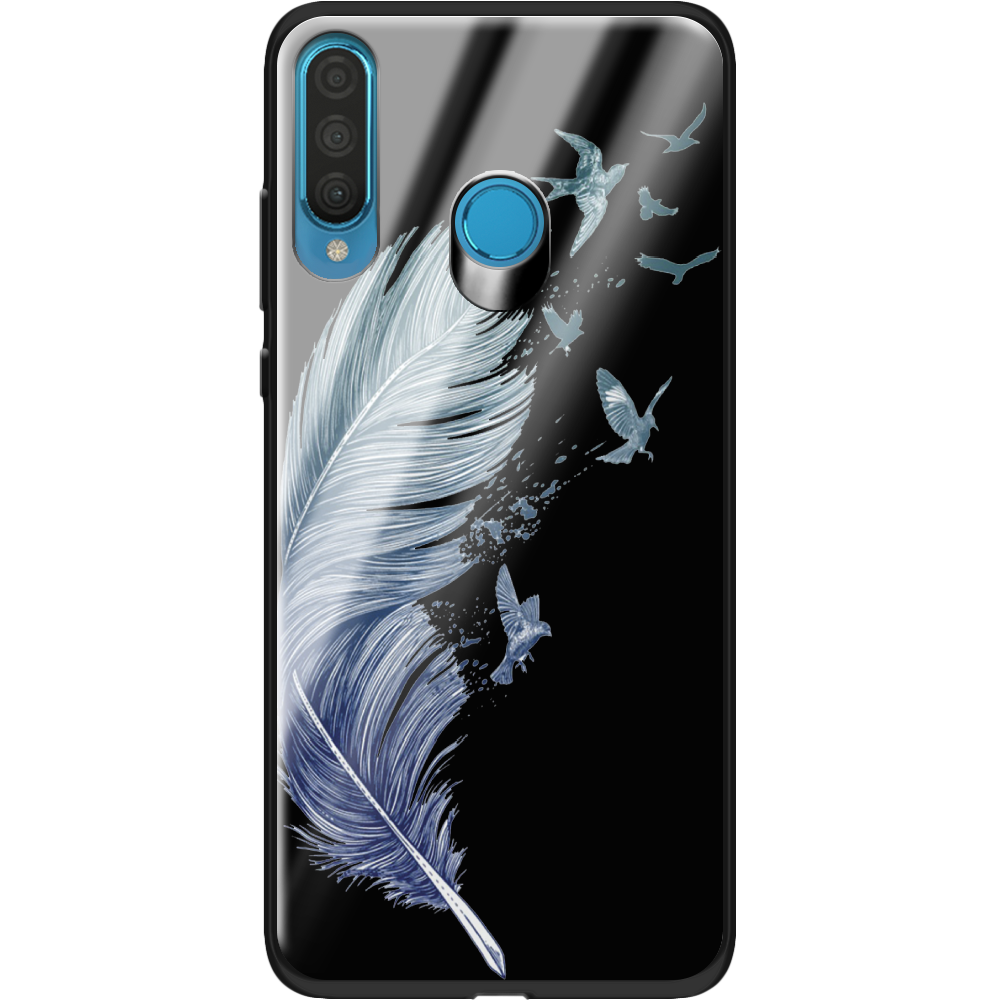 Чехол Boxface Huawei P30 Lite Feather Черный силикон со стеклом (36871-cc38-37728)