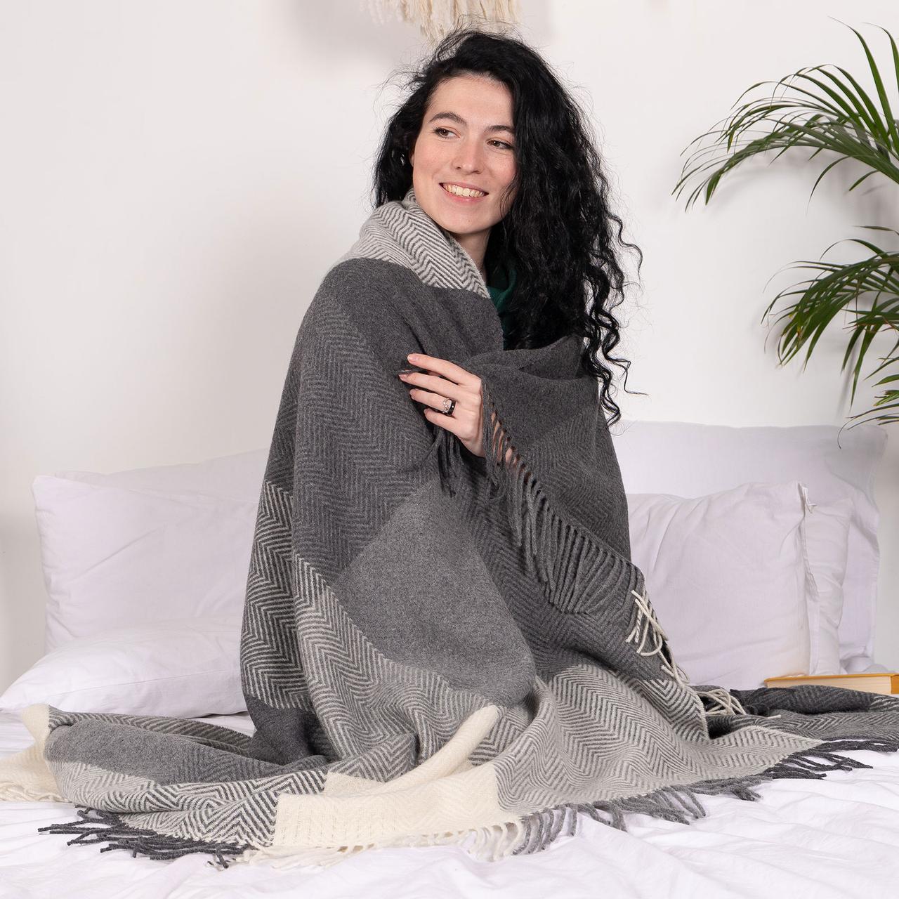 Плед шерстяной Love You Клетка 140x200 см (4502) - фото 6 Плед шерстяной Love You Клетка 140x200 см (4502) - фото 6