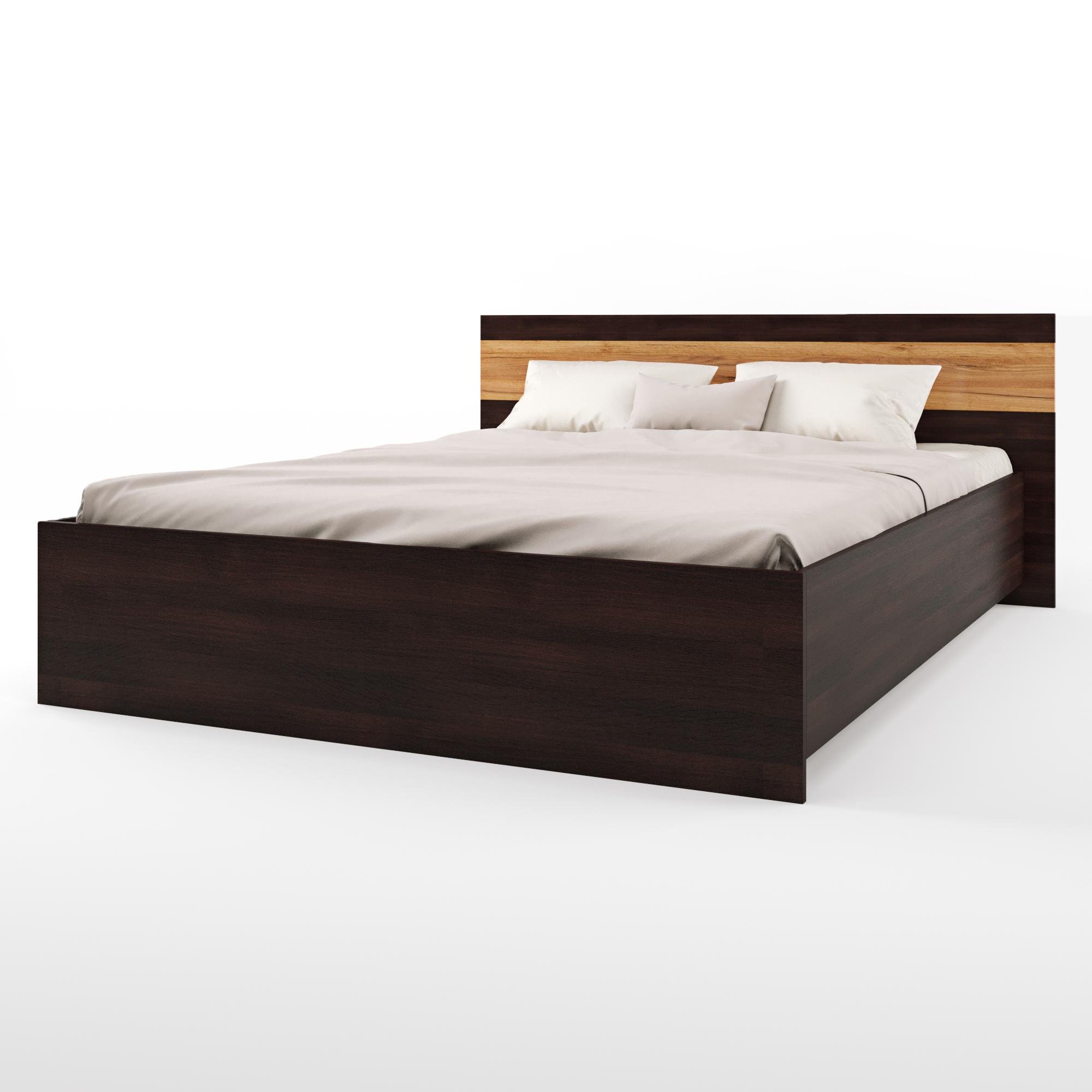 Ліжко двоспальне Everest Соната 1600 каркас Венге темний/Дуб крафт золотий (11253) - фото 4 Ліжко двоспальне Everest Соната 1600 каркас Венге темний/Дуб крафт золотий (11253) - фото 4