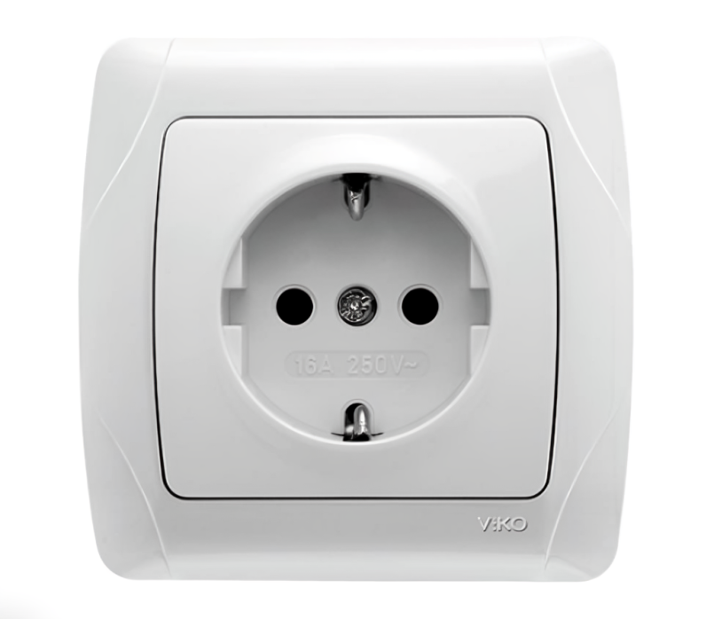 Розетка одинарна Carmen з заземленням Білий