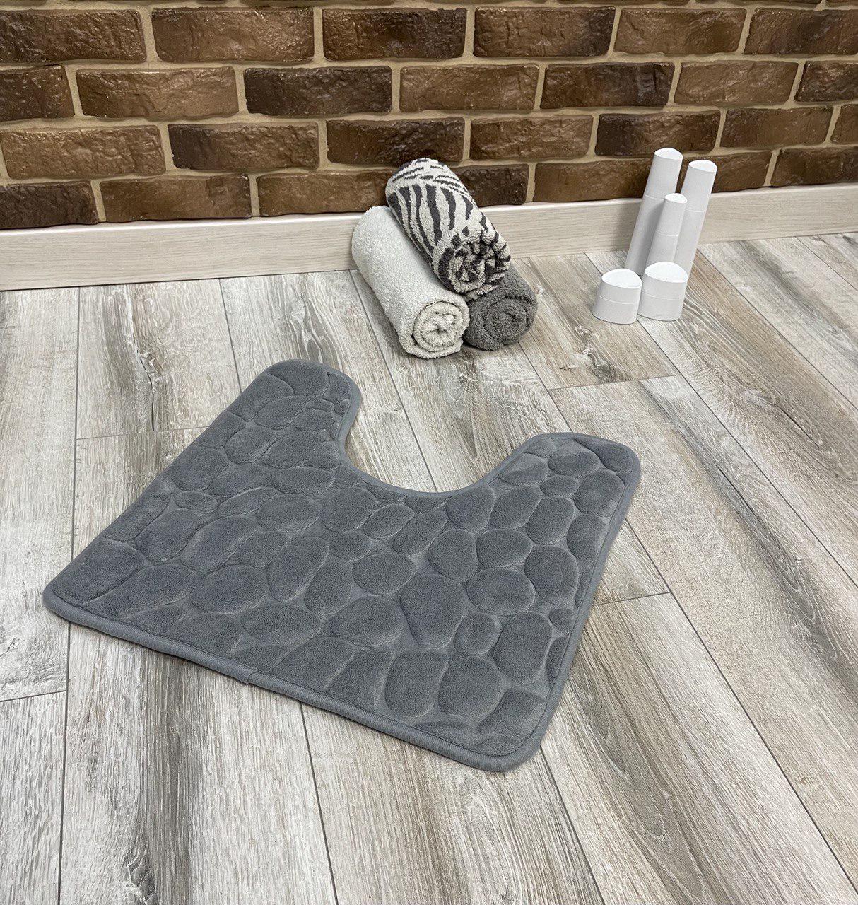 Коврик для туалета Stone Premium Memory Foam 60х50 см Серый (KTS0003) - фото 6 Коврик для туалета Stone Premium Memory Foam 60х50 см Серый (KTS0003) - фото 6
