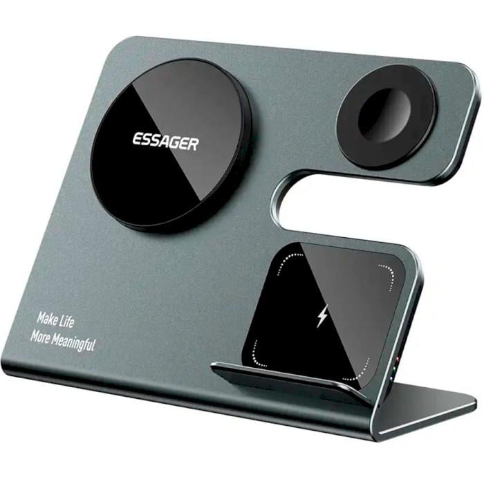 Зарядное устройство для беспроводной связи Essager Ruicheng desktop magnetic suction 3в1 15W 9V 2A Black (EWXZM-RC0G-Z)