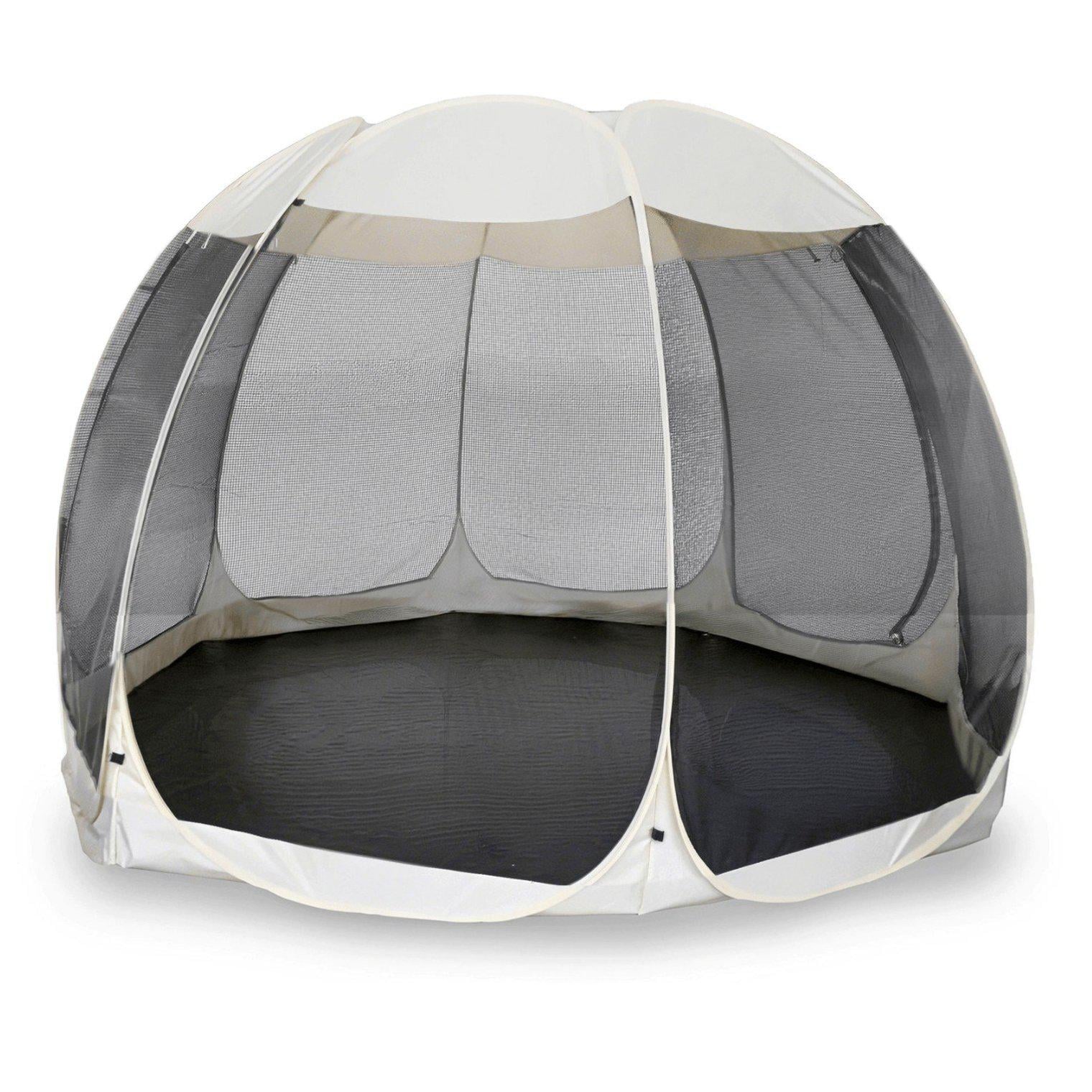 Беседка Mebel Elite Cama ME.CAMA/350/BZ/CZ/T/OGR/Paw 395 см с москитной сеткой шатро Бежевый (ME.CAMA/350/BZ/CZ/T/OGR/Paw)