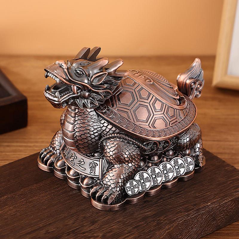 Попільничка металева Дракон Бронзовий (Арт1127)