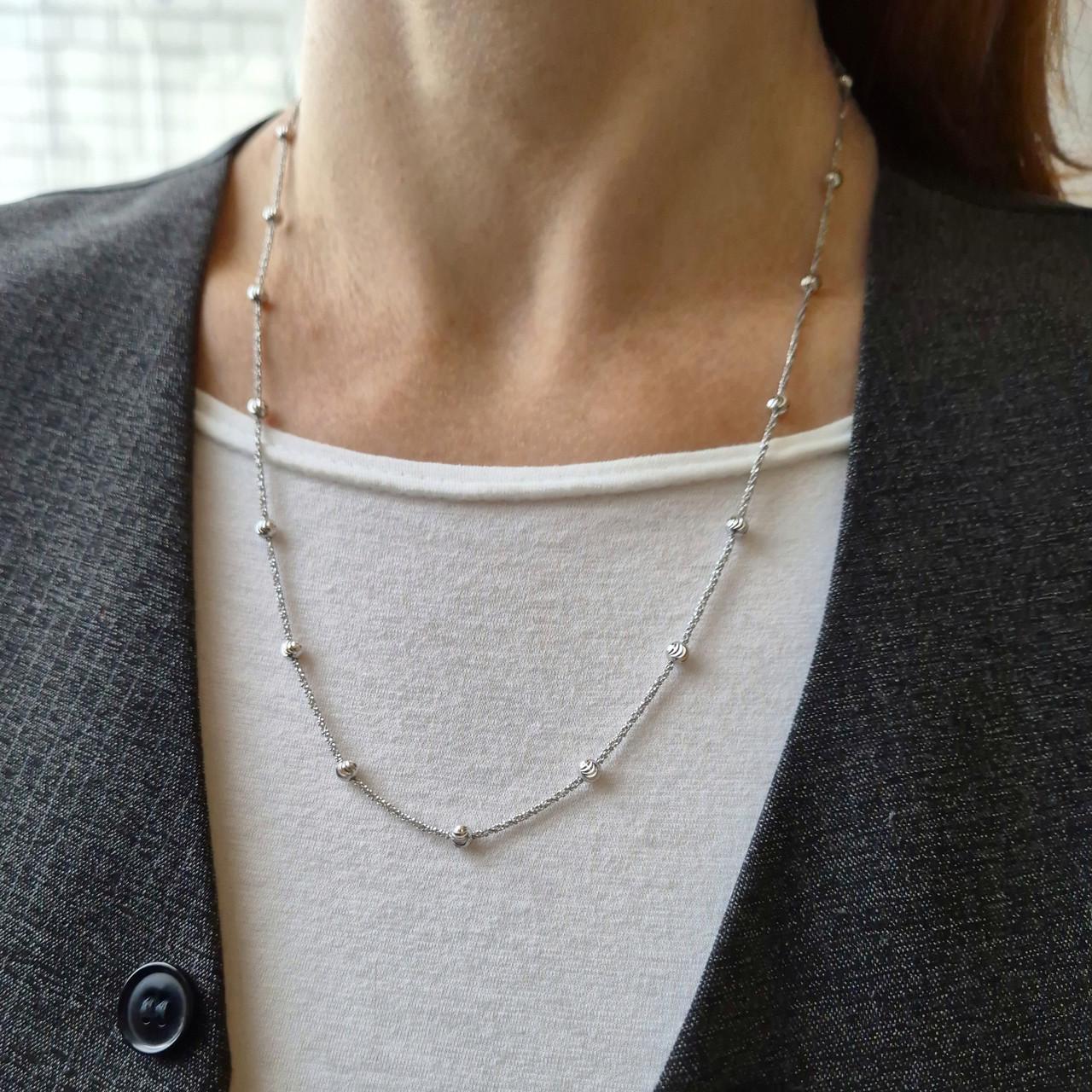 Ланцюжок круглий з кульками срібло 925 проби родоване 6,00 г 55 см (atom/strd02) - фото 8 Ланцюжок круглий з кульками срібло 925 проби родоване 6,00 г 55 см (atom/strd02) - фото 8